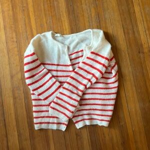 Ecru and red Gaspard cardigan from Sezane